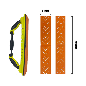 SABER 70x400mm 오렌지 필름 후크 및 루프 사포 스트립 공장 직접 판매 내구성 사각 연마 사포 - Product Image 2