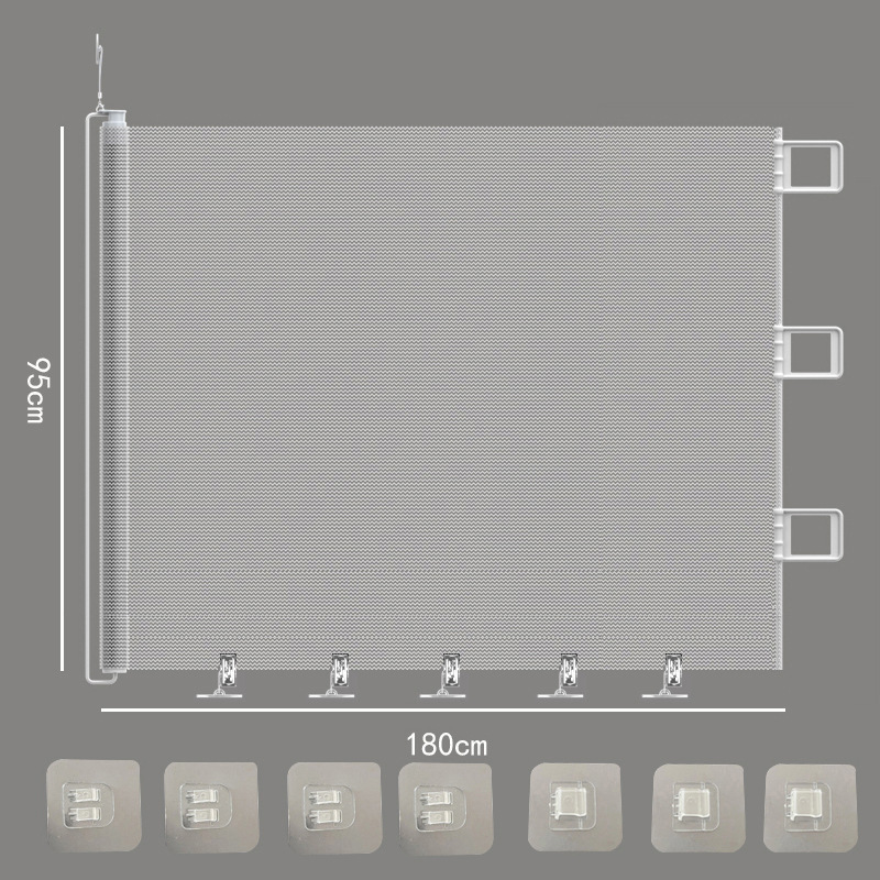 180*95cm regular white-pet retractable door rail