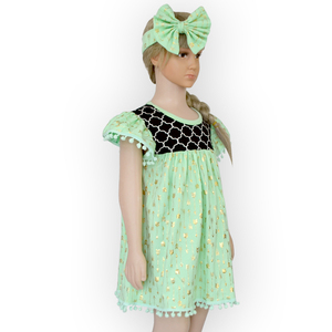 Vestidos de Niña con Diseños Impresos de Flechas, Personalización con Impresión Digital, Vestido de Verano con Mangas con Volantes - Product Image 4