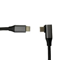 Cable de Datos USB 3.1 Tipo-C de 90 Grados con Doble Conector, 16 Núcleos, 1m, Malla de Protección, Revestimiento TPE, Funcionalidad de Carga Rápida PD Integrada