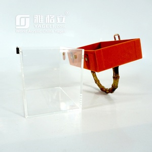 Custom clear Acrylic <b>Gift</b> <b>Empty</b> <b>Box</b> Transparent Hand Bag Bridesmaid <b>Gift</b> <b>Box</b> for Display Only - Product Image 2