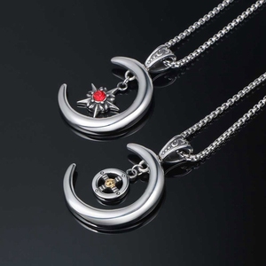 2021 acciaio inossidabile mezzaluna luna stella collana donna spirituale islamico musulmano fase lunare ciondolo gioielli religiosi turchi - Product Image 6