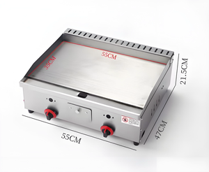 Kommerzieller Tragbarer Tischgrill mit 2 Brennern Kleiner Gas-BBQ-Grill für Outdoor-Camping Gasgrillplatte für Reisen - Product Image 3