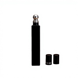 Botella de Vidrio Cuadrada de 10 ml con Fondo Grueso y Tapa Negra de Rosca, Envase Versátil para Perfume, Suero, Aceite Esencial, Pegamento para Pestañas - Product Image 3
