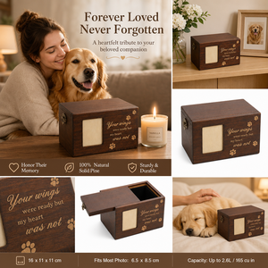Urna para Mascotas de Madera Maciza Moderna y Lujosa Personalizada, Marco de Fotos, Caja de Recuerdo para Cenizas de Mascotas, Ataúd para Cremación, Artículos Funerarios para Mascotas - Product Image 4