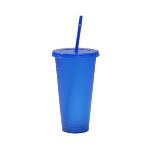 <span class=keywords><strong>Gobelet</strong></span> <span class=keywords><strong>personnalisé</strong></span> en PP pailleté de 16 oz et 24 oz, couleur rouge unie, <span class=keywords><strong>réutilisable</strong></span> pour boissons froides, avec couvercle et paille - Product Image 3