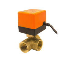 Válvula de Bola Eléctrica de 3 Vías de Latón DN20 3/4" PN16, Control Motorizado AC220V DC24V, Desviador de Agua para Sistema de Calefacción por Suelo Radiante, OEM CE