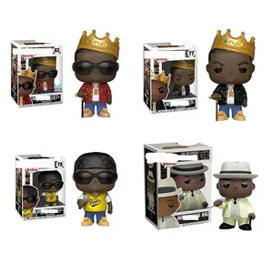 Pop musik terkenal B.IG PVC mainan model Funko pop Hip hop musisi seri boneka aksi dengan pelindung Funko pop tokoh aksi