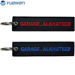 Yuewen Woven <b>Key</b> Ring Special Luggage Tag <b>Label</b> Red Chain Keychain for Aviation Gifts Oem Keyring - Product Image 4