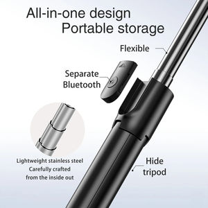 Nouveau <span class=keywords><strong>pas</strong></span> <span class=keywords><strong>cher</strong></span> 101cm de Long Mini trépied support obturateur à distance pliable support pour téléphone portable diffusion en direct trépied Selfie Stick - Product Image 6