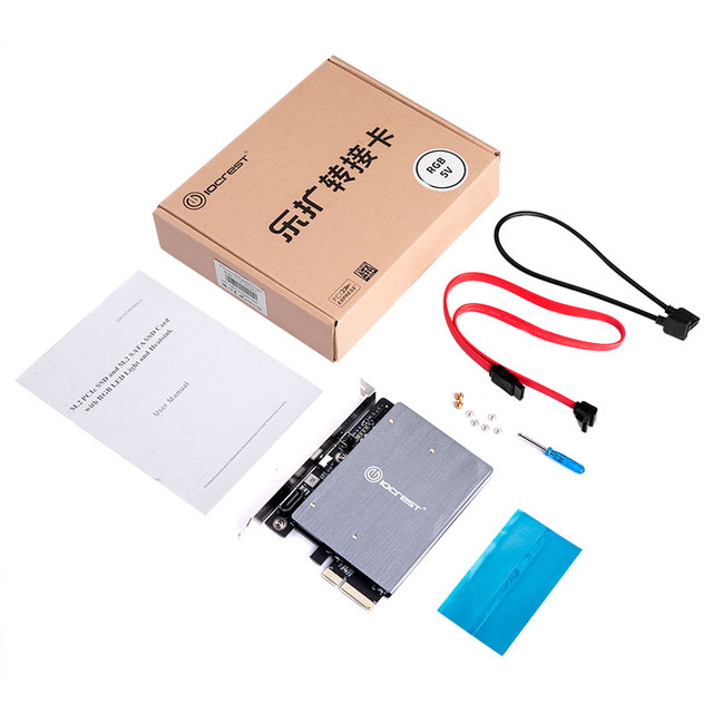 MMUI High-Speed PCI-E 4X M.2 NVMe SATA Adapter RGB Sync 16.7M Colors 9 Modes Compatible Gigabyte for ASRock Motherboards