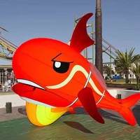 Mascotte de requin gonflable en PVC, design personnalisé d'usine, imperméable, pour publicité intérieure et extérieure