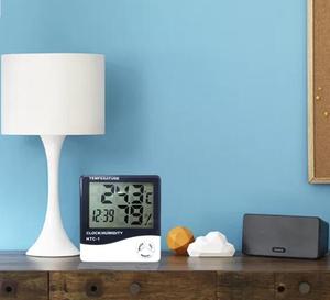 Termômetro digital de lcd automático, venda quente, higrômetro e relógio - Product Image 6