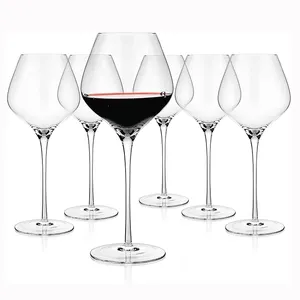 High quality extra large goblet custom 22oz personalized drinking red wine glasses hand blown wine glass for gift