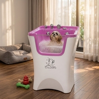 Baignoire pour chien robuste en acrylique blanc épaissi, de qualité commerciale, pour lavage intensif