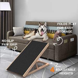 Rampa ajustable de madera para <span class=keywords><strong>perros</strong></span> y mascotas, cómoda alfombra plegable antideslizante, <span class=keywords><strong>escalera</strong></span> de escalada plegable para cama de coche, transportadores de mascotas - Product Image 5