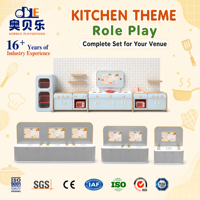 Conception de cuisine à thème personnalisée, colorée et amusante, pour jeu d'imitation commercial, jeu de rôle pour enfants, maison de cuisine à thème urbain