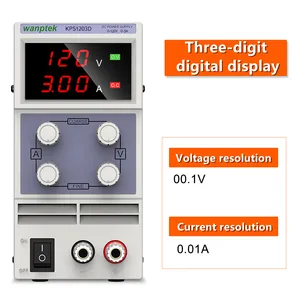 Fabrika doğrudan satış! WANPTEK BENCHTOP DC ayarlanabilir güç kaynağı, 120V 3A, LAB, onarım, elektrik tasarımı, elektrolizle,, 1203d