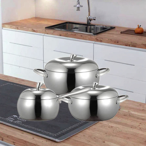 304 Aço Inoxidável <span class=keywords><strong>6</strong></span>-Piece Grande Cozinha Panelas Set Alças Destacáveis Custom Home <span class=keywords><strong>Glass</strong></span> Kitchen Wares - Product Image 2
