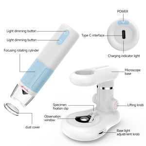 Le microscope numérique WiFi 1000X HD pour les expériences scientifiques des enfants réparation d'horloge peut prendre des mesures vidéo de photos - Product Image 5