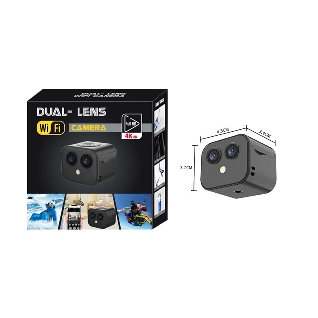 D3 HD 4K Small Camera Dual Lens WiFi Intelligent Home Camera Wireless 170 Degree View Mini Two Way Intercom Camera