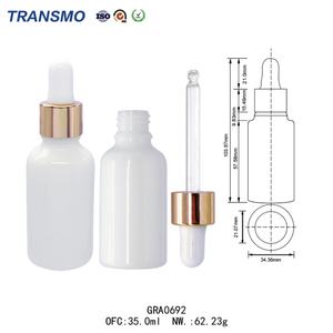 Customized New 30ml clear Frosted Flat Shoulder Serum <b>Glass</b> <b>Dropper</b> <b>Bottle</b> Cosmetic Skincare Packaging - Product Image 2