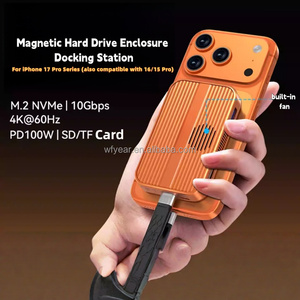 Boîtier SSD M.2 NVME avec ventilateur de refroidissement magnétique en aluminium, USB3.2/Type-C 10 Gbps, lecteur de carte SD 7-en-1, <span class=keywords><strong>disque</strong></span> <span class=keywords><strong>dur</strong></span> <span class=keywords><strong>externe</strong></span> 8 <span class=keywords><strong>To</strong></span>, 4K 60 Hz - Product Image 1