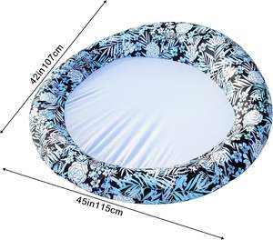 Flotador Inflable Redondo para Piscina con Diseño de Hojas Blancas y Negras - Product Image 6