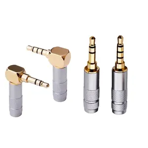 3.5 mm TRS / TRRS Right Angle / Straight Silver Gold Plated Headphone Audio Mini Connector Plug Male Jack Stereo OEM Wholesales