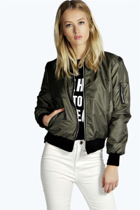 Caliente otoño y primavera moda mujer Top Coat señoras Stand Collar Slim prendas de vestir exteriores moda Color sólido con cremallera chaqueta de mujer - Product Image 5