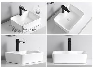 Hiện Đại Thiết Kế Tối Giản Gốm Trắng Lưu Vực Dễ Dàng Làm Sạch Sứ <span class=keywords><strong>drainer</strong></span> Cho Nhà Hoặc Khách Sạn Sử Dụng Phòng Tắm Bồn Rửa - Product Image 3