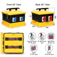 Boîte de distribution portable robuste en ABS IP67, 30 voies, avec loquet de sécurité pour atelier industriel et maintenance