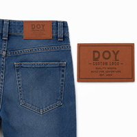 Étiquettes en jean, conception d'usine, logo personnalisé, patchs en cuir gaufré pour vêtements et sacs à main
