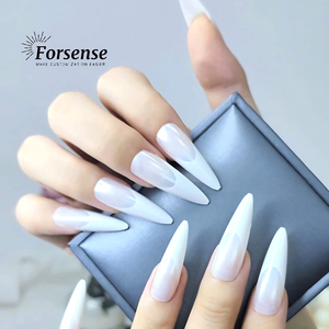 Venta al por mayor simple blanco francés punta <span class=keywords><strong>uñas</strong></span> postizas con pegamento a granel largo stiletto prensa en las <span class=keywords><strong>uñas</strong></span> <span class=keywords><strong>novia</strong></span> boda <span class=keywords><strong>uñas</strong></span> postizas diseños artísticos - Product Image 2