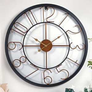 24 pollici 60 centimetri rotonda bronzo moderno antico del metallo dell'annata casa decorativo da parete <span class=keywords><strong>al</strong></span> quarzo <span class=keywords><strong>orologio</strong></span> montato per soggiorno - Product Image 5