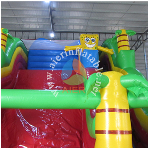 Tobogán Acuático Inflable Tropical de <span class=keywords><strong>Bob</strong></span> <span class=keywords><strong>Esponja</strong></span> de Grado Comercial, Tobogán Acuático Infantil con Temática de Dibujos Animados para Parques de Diversiones, Fiestas y Alquiler - Product Image 3