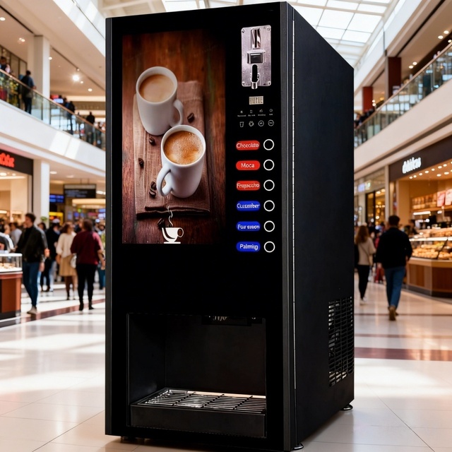 High Performance Smart Coin Operated Espresso Coffee Vending Machine Commercial for Hotels Offices Shopping Malls
