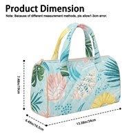 Sac à main brodé personnalisé avec imprimé coquille d'ananas hawaïen et motif floral d'hibiscus des Fidji pour le shopping, les voyages et le quotidien