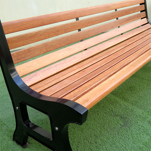 Banco Largo de Madera para Exteriores, Banco Público para Parque, Asiento de 3 Plazas, Banco Largo de Madera - Product Image 5