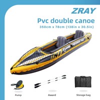 Kayak gonflable en PVC double pour adultes, bateau en caoutchouc, canoë de pêche en eaux vives, compétition, activités de dérive en plein air, aviron, 2 personnes, 1