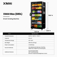 Máquina Expendedora Comercial XMAI 680L con IA, Refrigerador de Bebidas y Snacks al por Mayor, Pago con Tarjeta, 4G, Control Remoto, OEM Personalizado
