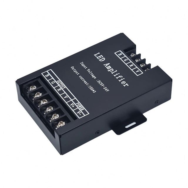 MLK RGB Led Amplifier 5V 12V 24V Iron Shell 360W 30A Amplifier Controller Signal Repeater 360W for 3528 /5050 RGB LED Strip