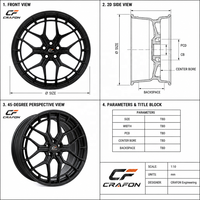 Jantes en alliage d'aluminium forgé CF Deep Lip 18-22 pouces 6x139.7/5x150 PCD 25mm ET Neuves pour LC300/LC200 Personnalisées