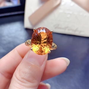 Ensemble de bijoux de luxe de haute qualité en argent 925 plaqué or avec citrine naturelle, bague/pendentif, inspiré des contes de fées, pour mariage, certifié CMA - Product Image 6