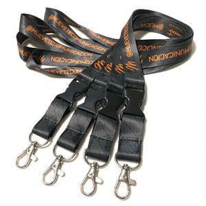 2cm Wide Customizable Logo Plain Black Sublimation Lanyards Blanks with Silk Screen Printing Eco-Friendly Polyester Lanyard - Product Image 2