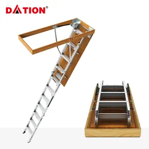Deluxe Household Aluminium Folding Attic Ladder Loft Telescopic Ladder Attic Stairs Fire Escape Ladder