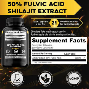 Vitahealthy OEM/ODM özel etiket fabrika kaynağı lal doğal organik Shilajit kapsül reçine gücü kapsül vücut desteği için - Product Image 5