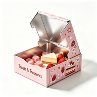 Boîte en étain à charnière personnalisée de qualité alimentaire, boîte de rangement en métal pour bonbons, biscuits, emballage cadeau pour les fêtes