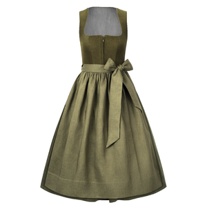 Dirndl OEM/ODM, nouvelle tenue européenne avec corsage en velours côtelé et tablier en lin, robe courte Dirndl, tenue pour l'Oktoberfest, festival bavarois - Product Image 1