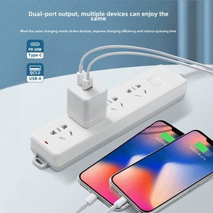 Adaptateur de charge rapide double <span class=keywords><strong>USB</strong></span> <span class=keywords><strong>standard</strong></span> australien 20W QC3.0 Compatible chargeur de téléphone portable tablette ventilateur casque universel Saa - Product Image 2